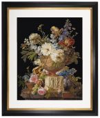 Натюрморт с цветами в алебастровой вазе