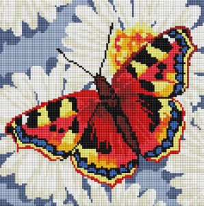 087-ST-S - Бабочка на ромашках