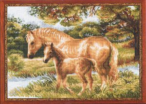 1258 - Лошадь с жеребёнком