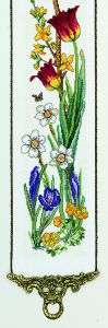 13-262 - Птичка на ветке, тюльпаны, весна