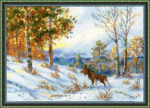 1528 - Лось в зимнем лесу