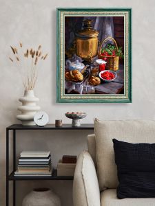 347-AB - Натюрморт с самоваром