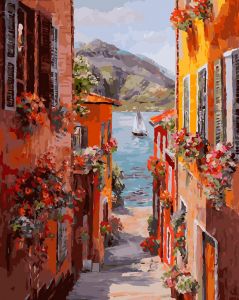 456-ART - Италия. Вид на озеро Комо