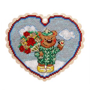 5546 - Валентинка Медвежонок с букетом