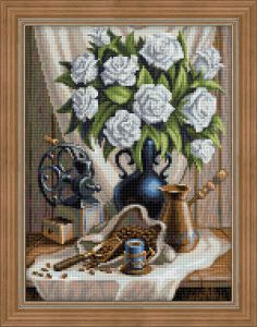 АЖ-1657 - Белые розы и чёрный кофе
