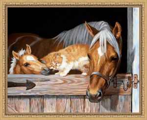 АЖ-4055 - Котенок и лошади