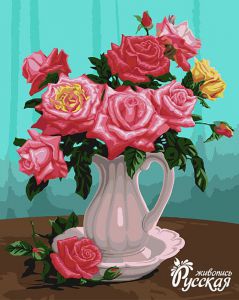 B052 - Розы в белой вазе