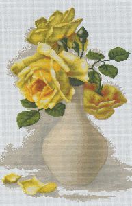 b508 - Жёлтые розы в вазе