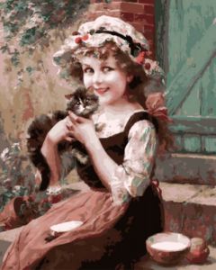 gx5795 - Девочка с котёнком
