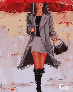 J011 - Девушка с зонтом