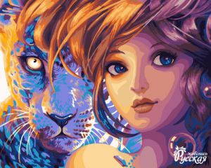 J029-уценка - Девушка и леопард (Уценка)