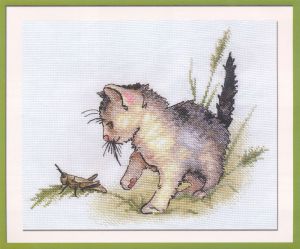к-0803 - Котёнок с кузнечиком