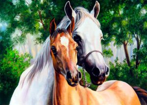 le090 - Две лошади