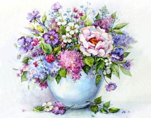 lg147 - Нежные цветы в белой вазе