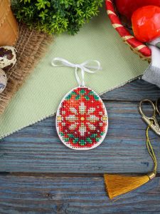 о-184 - Красное с золотом яйцо