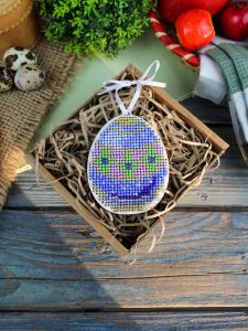 о-185 - Синее с золотом яйцо