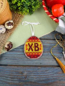 о-186 - Красные узоры. Яйцо