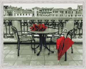 qa202582 - Красный зонт и розы