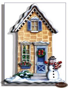 РТ150198 - Сказочный домик и снеговик