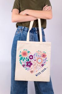 RWCB-001 - Раскраска на сумке. Цветочное сердце