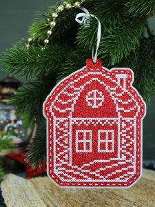 т-1089 - Новогодняя игрушка. Домик в снегу