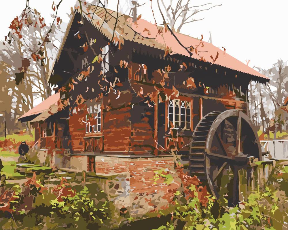 Картина водяная мельница