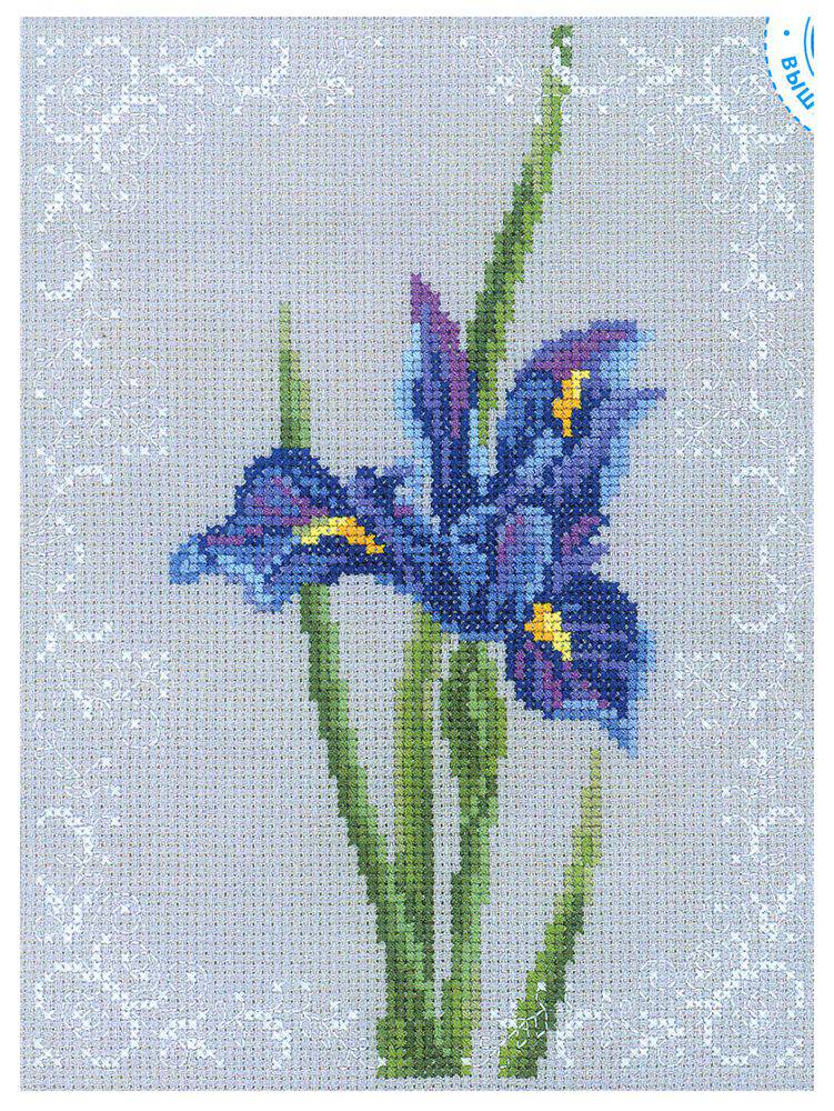 Синий ирис c155. Вышивка нитками > RTO > Цветы. Iris Blue
