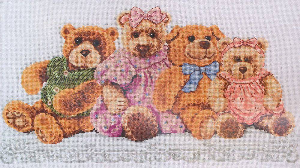 Полка с мишками pce730. Вышивка нитками > Anchor > Плюшевые. Teddy Shelf