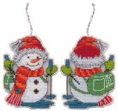 Ёлочная игрушка. Лыжник