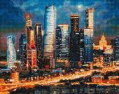 Вечерние огни Москва Сити