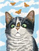 Котенок с бабочками