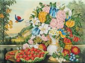 Натюрморт - Цветы и фрукты